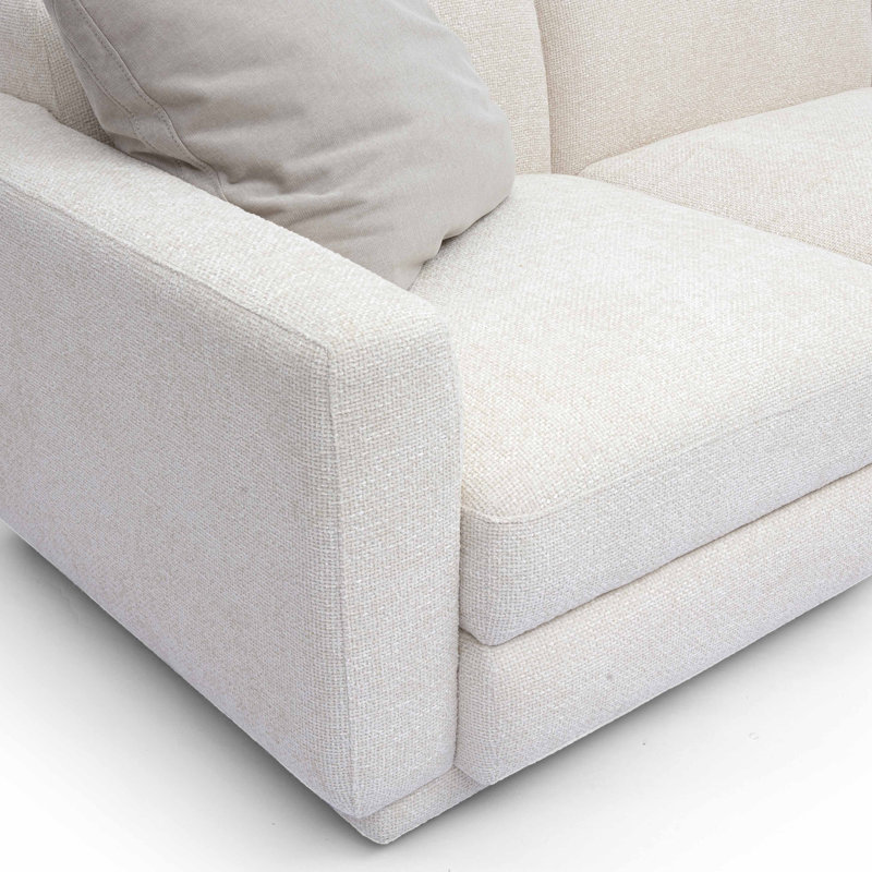 Frome Cream Chenille Modular Long Sofa, 31.9" H x 95.7" W x 35.3" D, 3