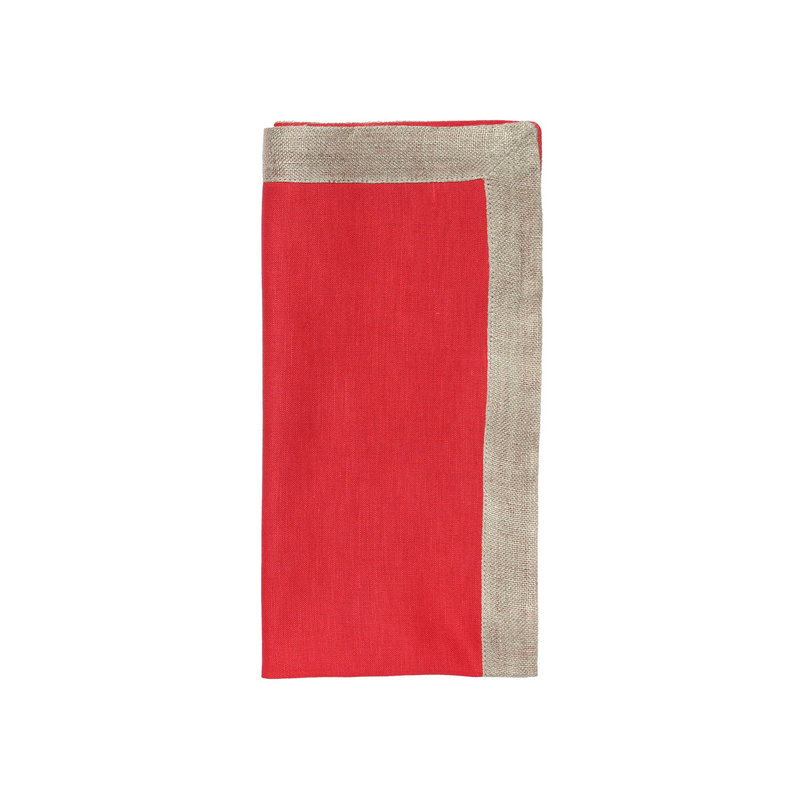 Dip Dye Linen Napkin, Red/Burgundy