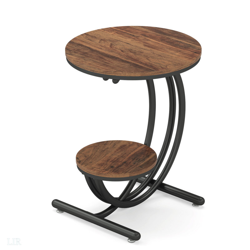 2-Tier End Table with Storage Shelf