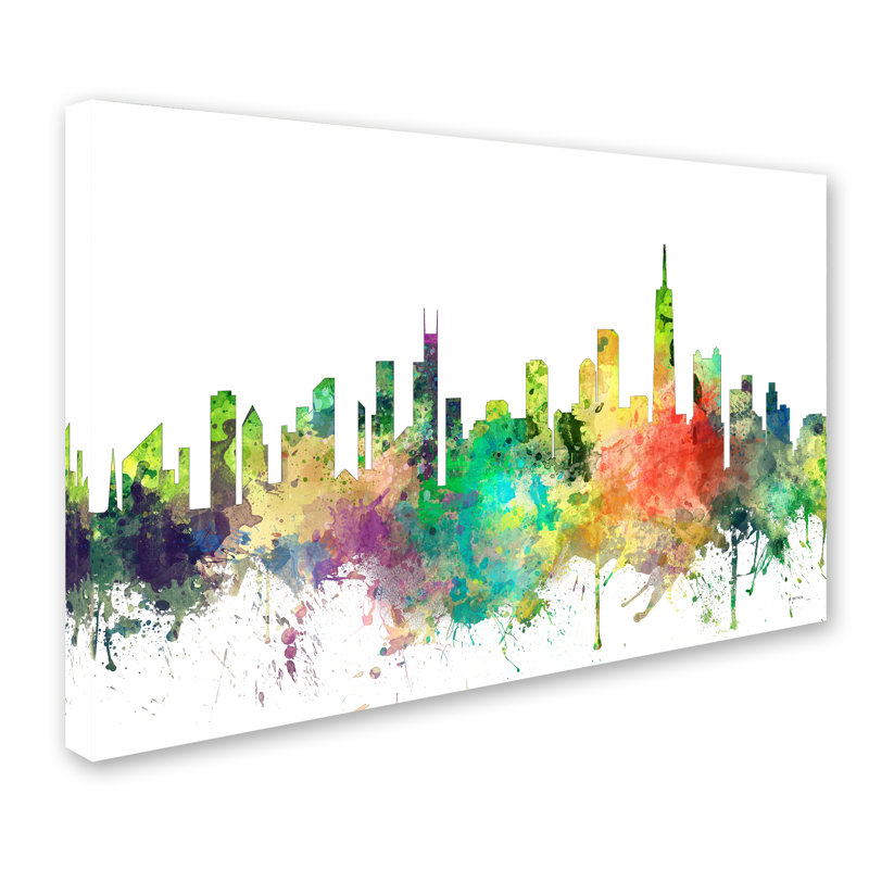 « chicago illinois horizon sp », impression sur toile tendue, H 12 po x l 19 po x P 2 po