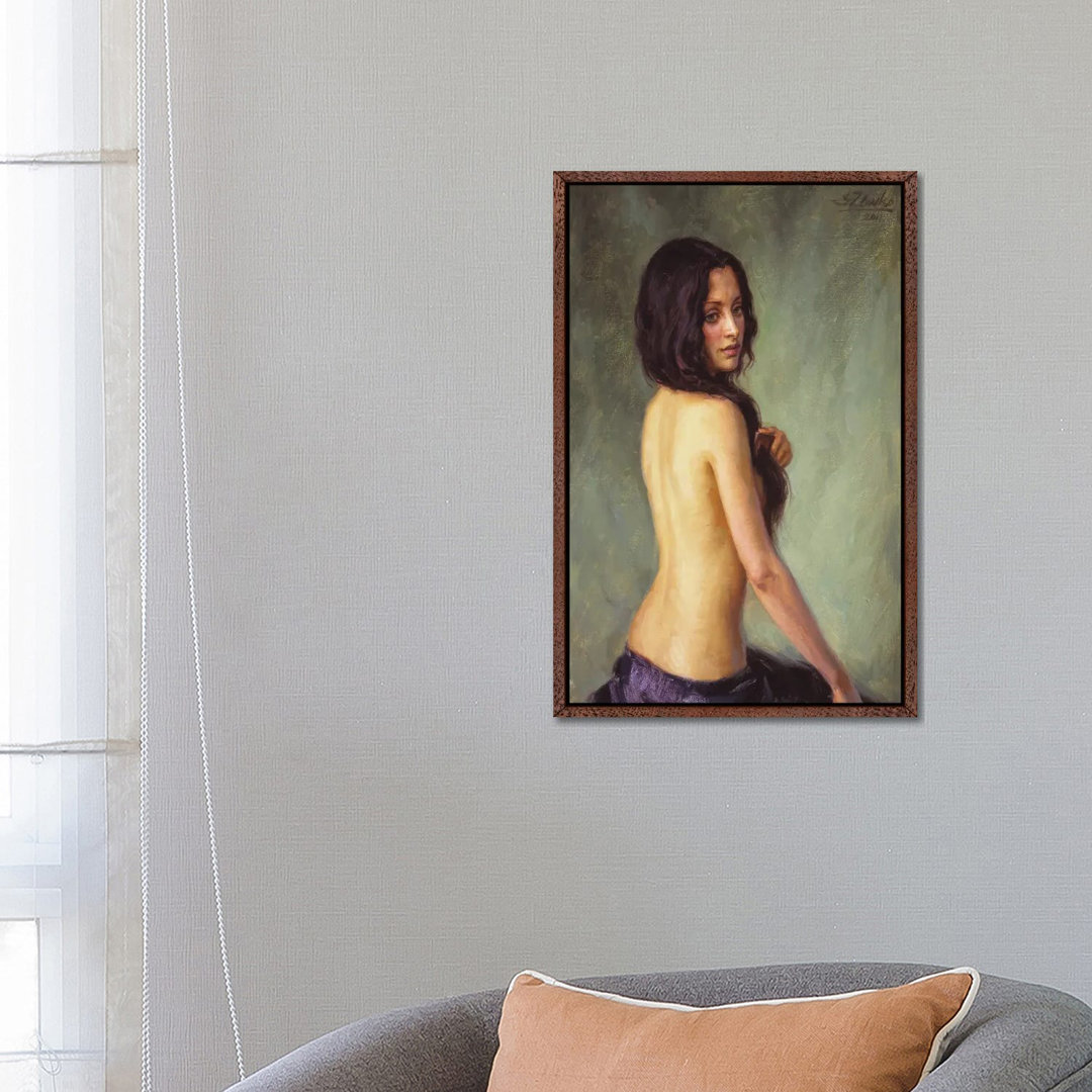 Brunette von Serguei Zlenko - Galerie-verpackte Leinwand Giclée auf Leinwand