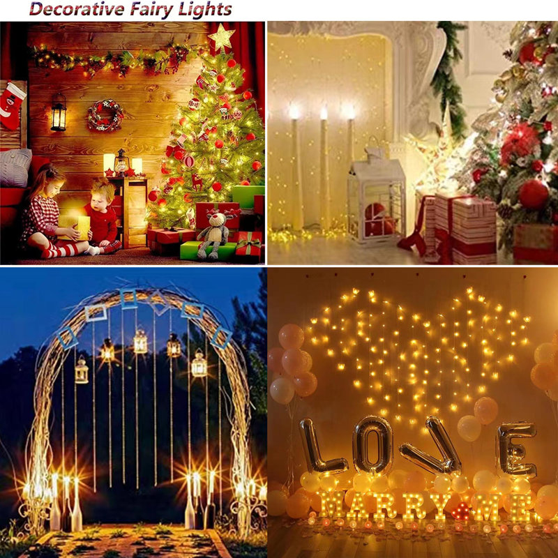 Rideaux lumineux de Noël à télécommande Jahmell, Lumières chaleureuses