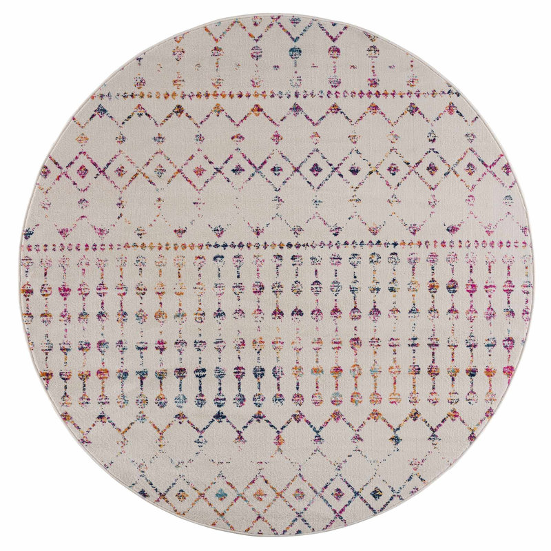 Tapis beige Dounia, Rond 6 pi 7 po