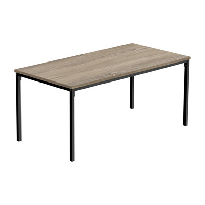 Table basse rectangulaire avec base en métal, finition stratifiée taupe, table basse de 40 pouces pour le salon