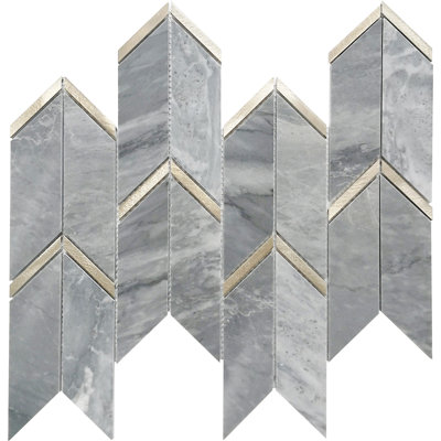 Harper 2" x 5" Herringbone/Chevron Mosaic Wall Tile