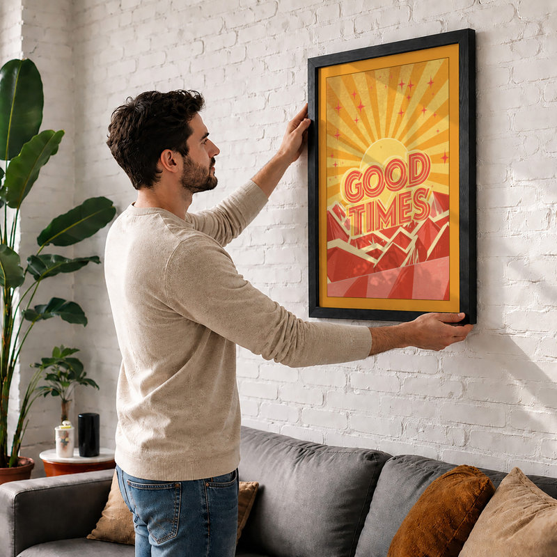 Good Times Retro - Framed Print, A3 - 42.0 x 29.7 cm, Unframed