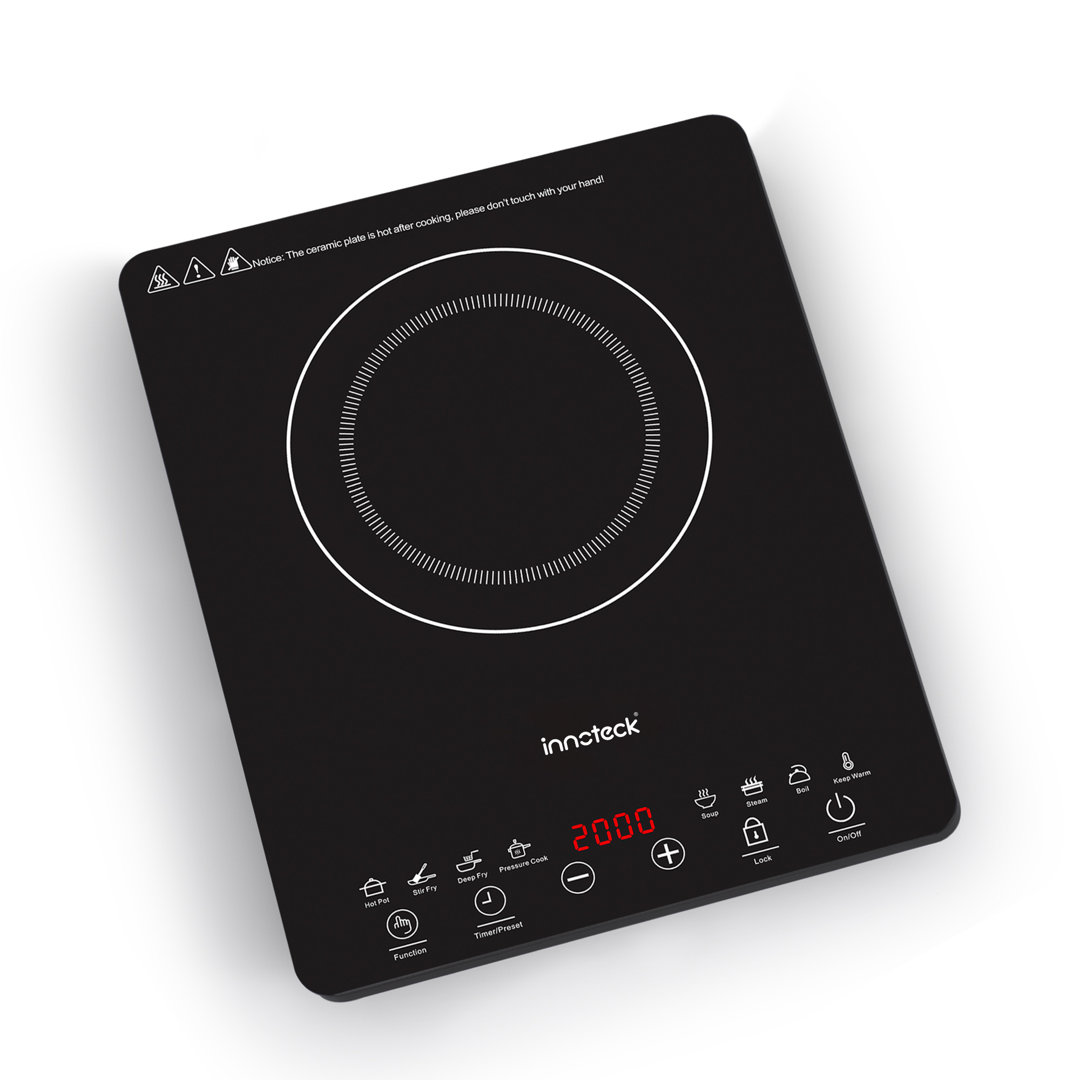 Innoteck Kitchen Pro Single Digital Induction Hob - 2000W, Black, 8 Pre-sets, Timer, Child Lock - Image 4