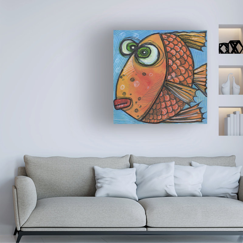 Poisson 8 par Tim Nyberg - peinture sur toile tendue, H 14 po x l 14 po