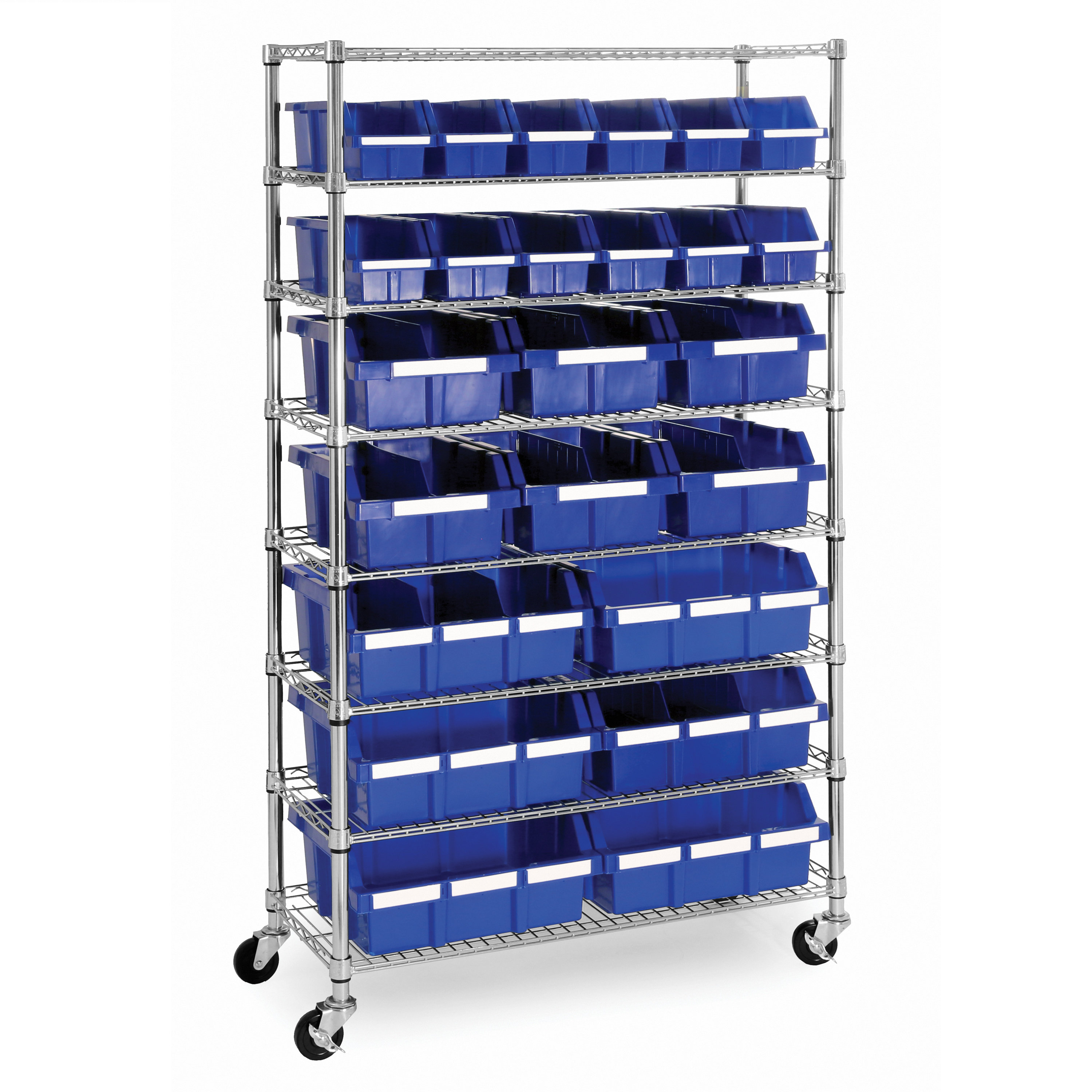 Mobile Wooden Tilt Tote Storage Trolley with Loose Counting