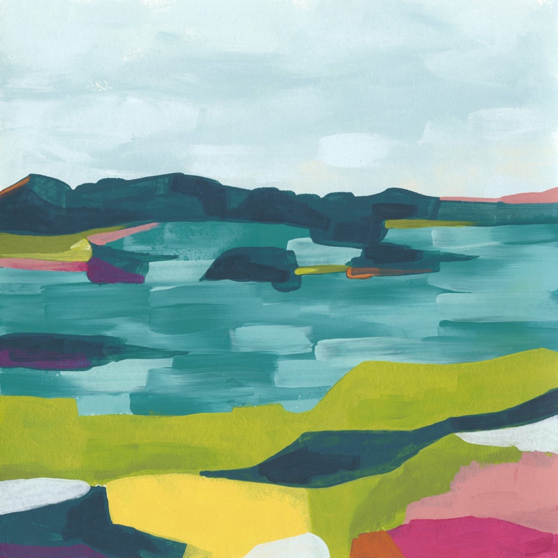 Kaleidoscope Coast II by June Erica Vess - Wrapped Canvas Painting, 30cm H x 30cm W x 3.8cm D