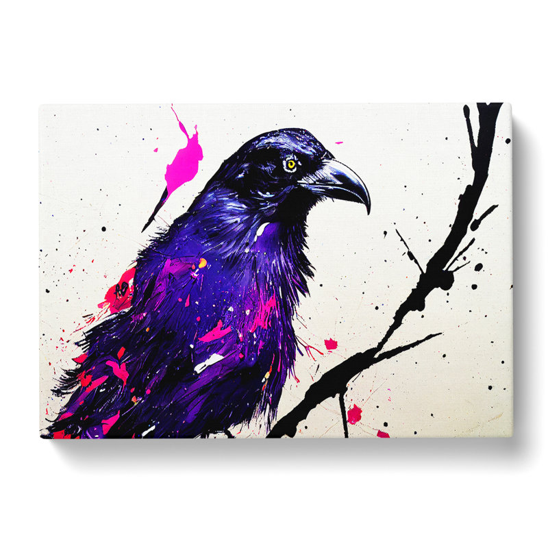 Raven Bird Splash Vol.1 Abstract - Wrapped Canvas, 50cm H x 76cm W x 3cm D