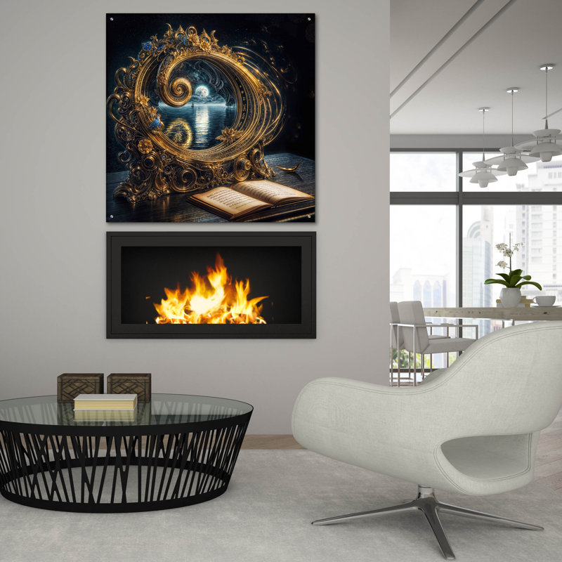  Art mural en verre 36 po x 36 po «Whirlpool Of Dreams» par Rey Klimt, H 36 po x l 36 po