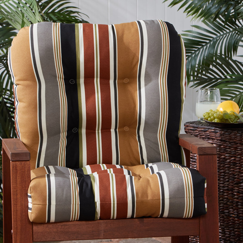 Coussin de chaise d'extérieur Lester, Brique rayée, 1, H 21 po x l 21 po x P 21 po