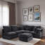 Canapé modulaire moderne avec repose-pieds mobile, accoudoirs de rangement et ports USB-1956071818