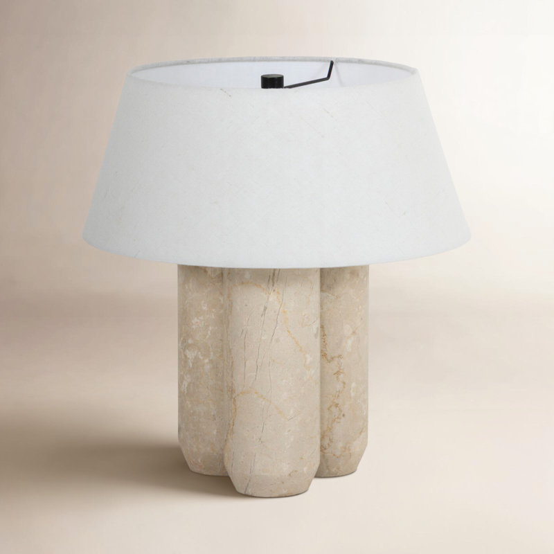 Bremen Table Lamp, Cream Marble