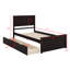 Structure de lit en bois massif avec 2 tiroirs de rangement, structure de lit en bois de pin avec tête de lit-335560226