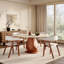 Table de salle à manger de style campagnard moderne en bois massif pour 4 à 8 personnes-1508659067