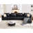 5-Piece 152.76” Wide Leather Upholstered Sectional Sofa-1526743348