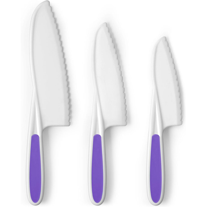 Ensemble de couteaux de cuisine 3 pièces pour enfants Zulay Kitchen - mauve
