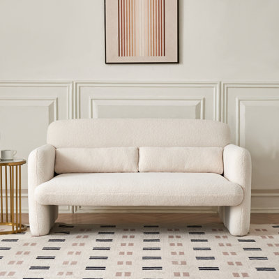 59.06'' 2-Seater Velvet Loveseat Solid Wood Frame with Storage Base, Movable Pillows, Scratch-Free Rubber Feet for Small Spaces