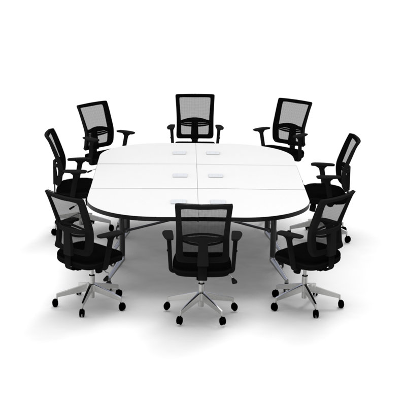 Ensemble de table rectangulaire modulaire avec roulettes et chaise modeste 72 po