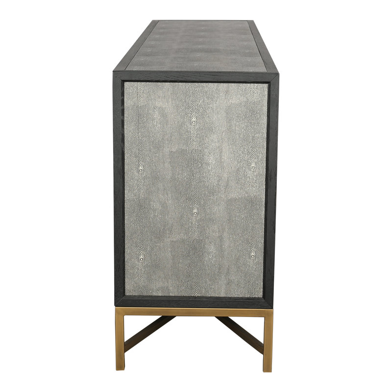 Meera 76" Wide Wood Sideboard, Gray
