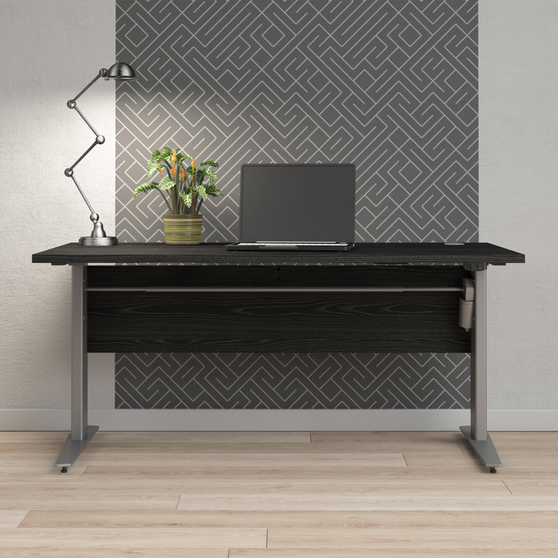 Prima Adjustable Standing Desk, Grey, White
