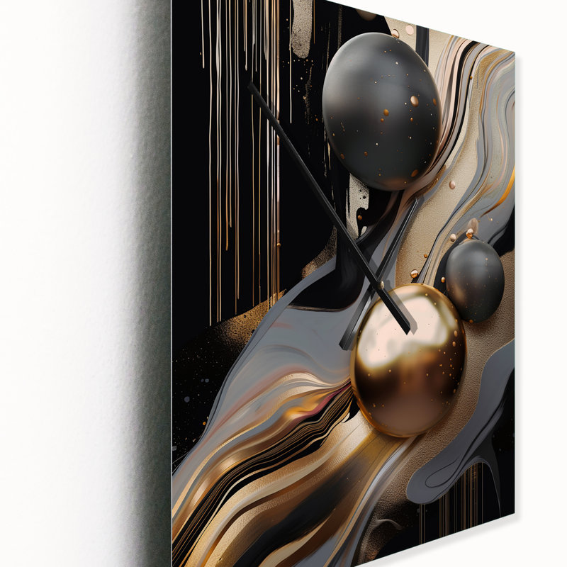 Jarald - Horloges murales abstraites en marbre, H 40 po x l 30 po x P 1 po