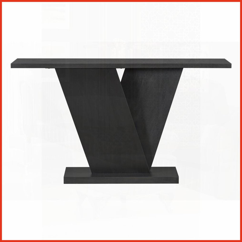 Table basse Minimalist en placage de bois naturel - Base en V stable, installation facile pour le salon Chambre à coucher