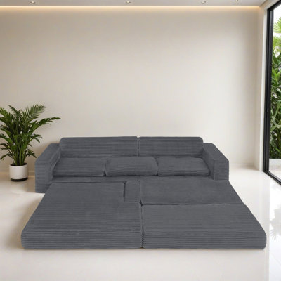 2 - Piece Modular Sleeper Sectional Sofa Bed Corner Sofa for Living Room
