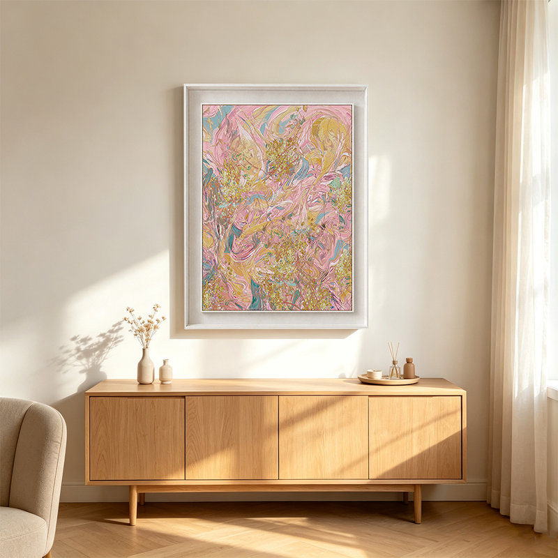 Art mural moderne Mid-Century Farbic pour le salon, H 31,5 po x l 23,62 po