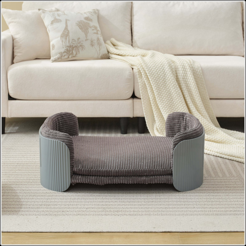 Lit pour animaux de compagnie, Gris, H 10,23 po x l 33,46 po x P 20,07 po