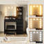 Ensemble de coiffeuse avec miroir à lumière DEL et 5 tiroirs, ensemble de coiffeuse avec tabouret pour chambre Shylo-1507903737