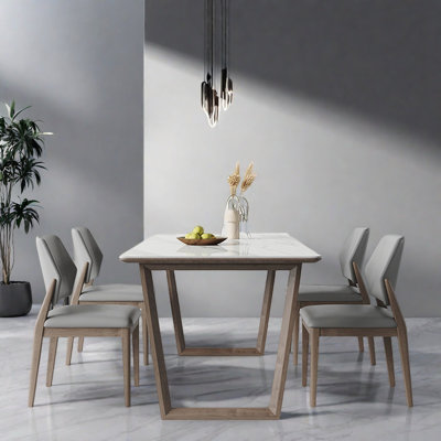 Rectangular modern simple family dining table set
