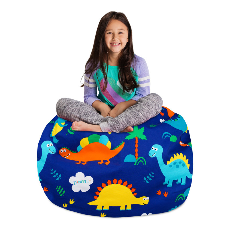 Housse pour fauteuil à billes Kids, Grand - 38 po, Toile - dinosaures sur fond bleu
