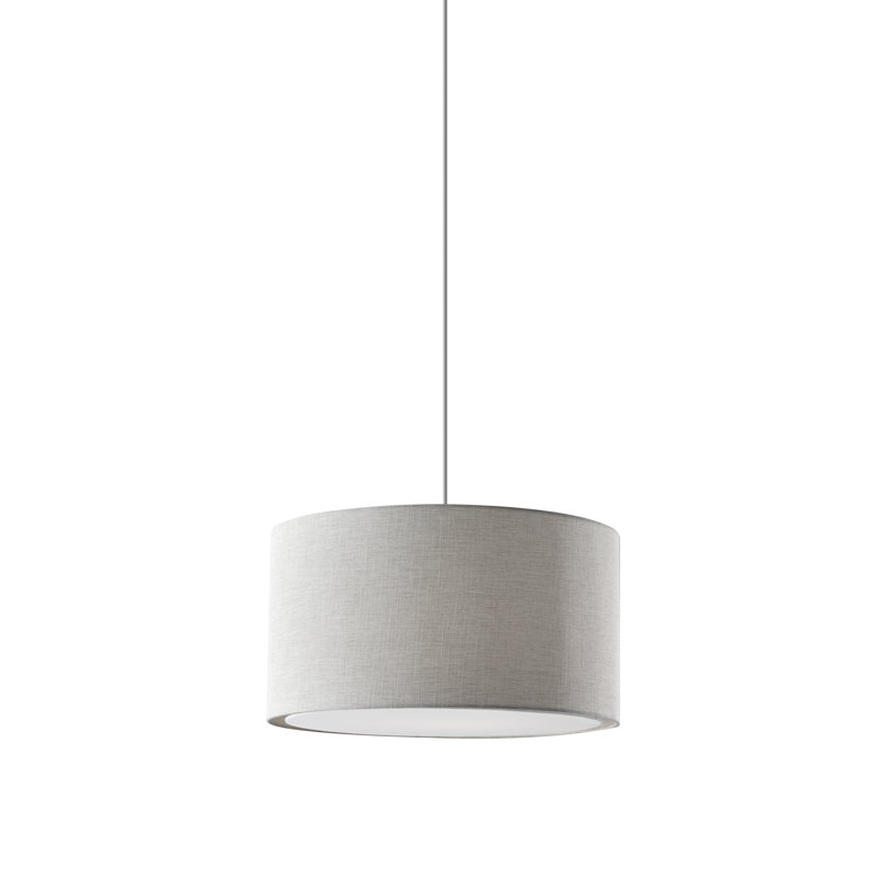 Luminaire suspendu tambour simple à 1 lumière Kinnear, Blanc