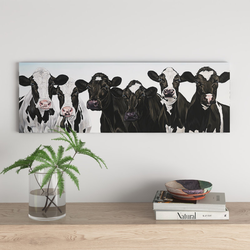 Herd Of Cows by Clara Bastian - Panoramic Print on Canvas, No Frame, 30.48 cm H x 91.44 cm W x 1.91 cm D