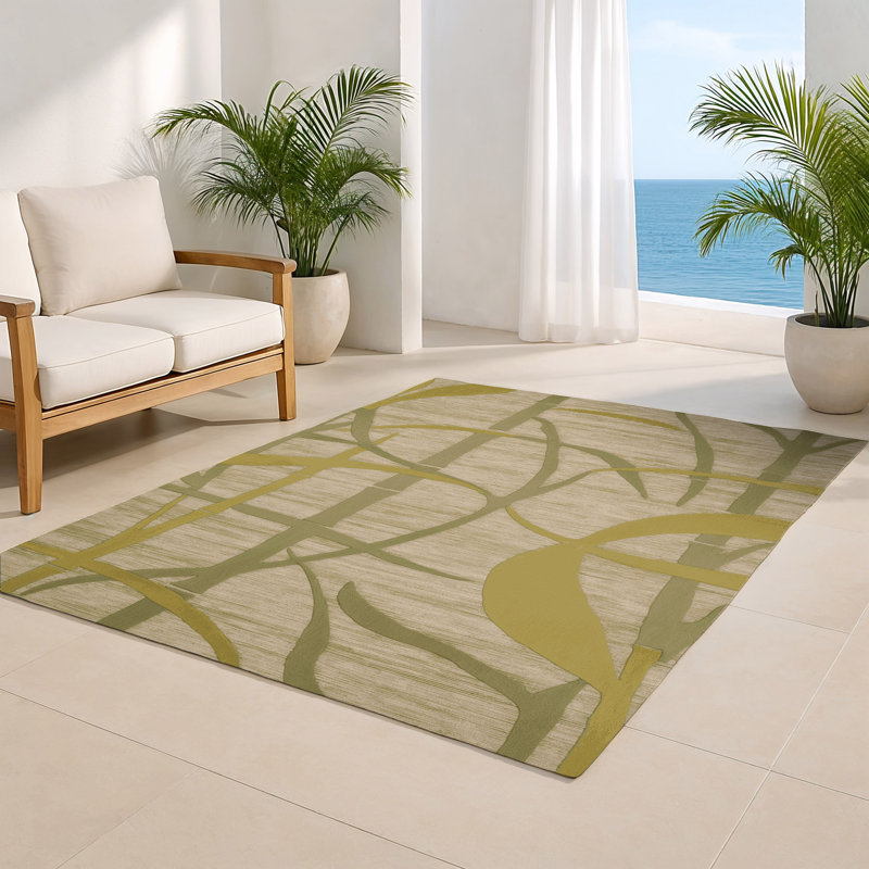 Tapis brun abstrait intérieur et extérieur, Rectangulaire 2 pi x 3 pi