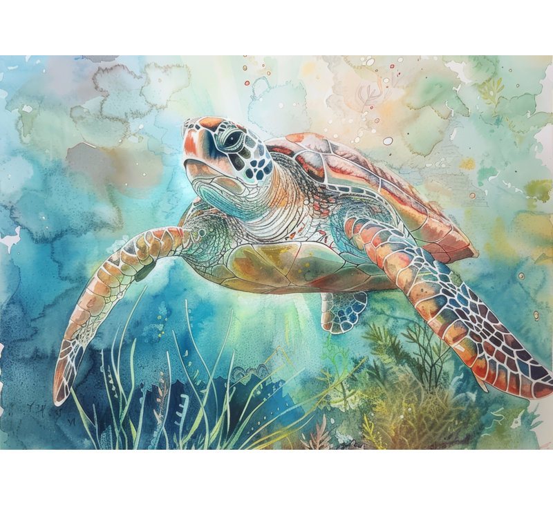 Turtle - Gray Canvas Home Decor Art for Stylish Interiors