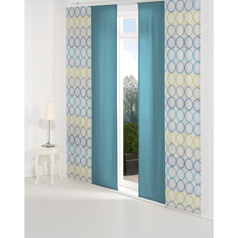 Deguzman Room Darkening Curtain Single Panel, 225cm H x 60cm W, Blue and green