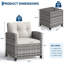 Ensemble de mobilier de patio 3 pièces, ensemble de conversation en rotin avec plateau en verre trempé PE-1814541805-1814541795