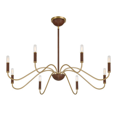  Abeline 8-Light Chandelier in Warm Brass