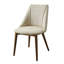 Ensemble de 2 chaises d'appoint en microfibre beige chaud avec cadre en bois massif pour salle à manger, style contemporain