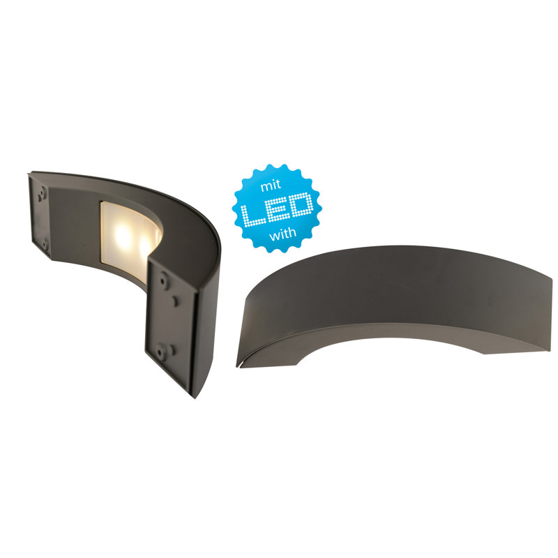 Matte Black 22.35cm H Integrated LED Outdoor Sconce