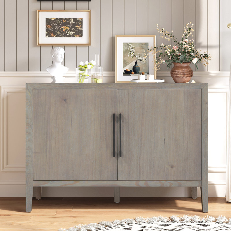 Traditional Accent Chest, 2 - Door Accent Cabinet with Simple Assembly, Natural