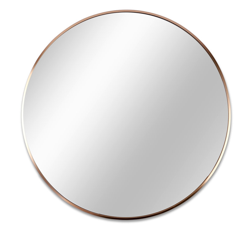 Miroir rond en aluminium pour hommes, 24 po x 24 po, Rose