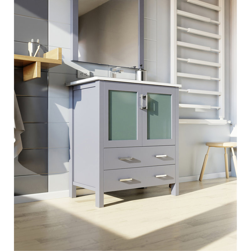 Meuble-lavabo de salle de bain (armoire seulement), DARK GREY, DARK GREY
