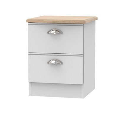 Fully Assembled McVille 2 Drawer Bedside Table