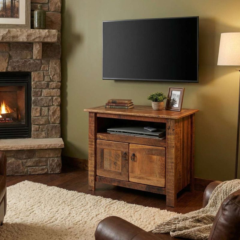 Meuble télé Fireside Lodge Appalachian, Noyer Blanc
