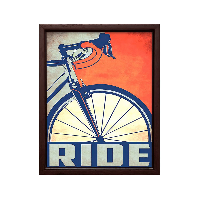 Ride Bicycle, Canvas, 11"H x 14"W, Encadrement brun